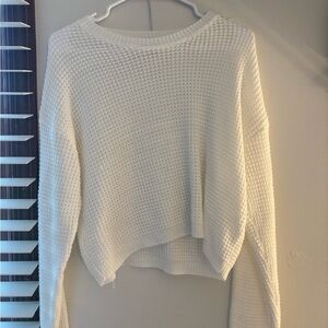SHEIN Cream Textured Knit Sweater